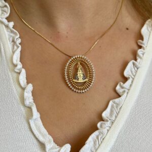 Colar Nossa Senhora Aparecida Cravejado